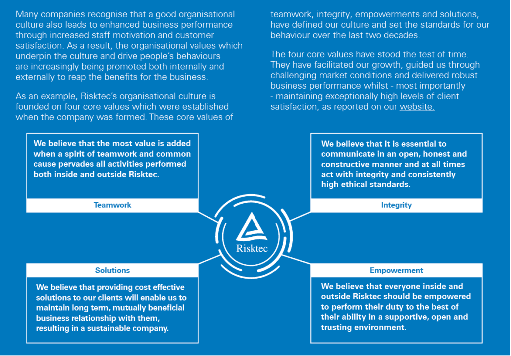 Risktec Organisation Culture Infographic